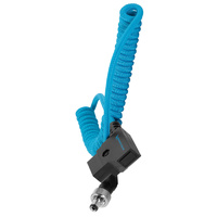 Kondor Blue Coiled D-Tap to Locking DC 2.1mm Right Angle Cable (Blue)
