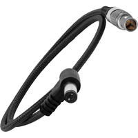 Kondor Blue Right Angle DC Male to LEMO 2 Pin 0B Male Coiled Power Cable for ARRI - Teradek