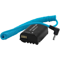 Kondor Blue DC 1.35/3.5 to Lumix GH6 S5 GH5 DMW-BLK22 Dummy Battery Coiled Cable - Blue