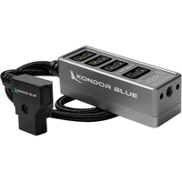 Kondor Blue 12V Metal D-Tap Hub 4 Way Port Power Tap Spliltter - 20 Thread