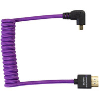 Kondor Blue Gerald Undone MK2 Coiled Left Angle Micro HDMI to Full HDMI for Sony/Fujifilm - 30cm to 30cm - Purple