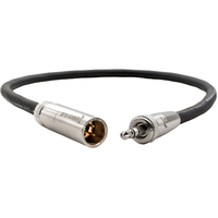 Kondor Blue Mini XLR to 3.5mm Locking Screw Mini Plug for Lavalier Mics and BMPCC 4K/6K - Black