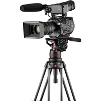 Manfrotto MVK612TWINGC 612 Nitrotech Fluid Video Head and Carbon Fiber Twin Leg Tripod with Ground Spreader