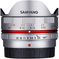 Samyang 7.5mm f/3.5 Fisheye UMC II Lens for MFT - Silver
