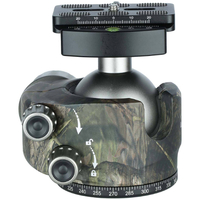 Leofoto LH-55LR 55mm Low Profile Ball Head with LR-70 Quick Release Lever Clamp and QP-70N Plate - Camouflage