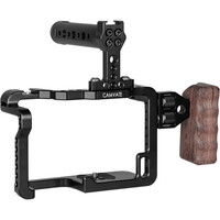 CAMVATE Full Cage Rig Kit with Wooden Left-Side Handgrip for Panasonic GH5 Camera