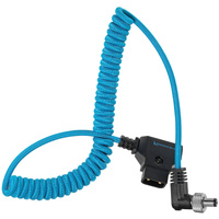 Kondor Blue Coiled D-Tap to Locking DC 2.1mm Right Angle Cable (Blue)