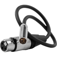 Kondor Blue TA4M Mini XLR 4 Pin Male to Female XLR Braided Audio Cable - 40.6cm - Black