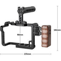 CAMVATE Full Cage Rig Kit with Wooden Left-Side Handgrip for Panasonic GH5 Camera