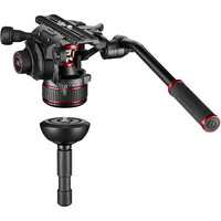 Manfrotto MVK612TWINMA 612 Nitrotech Fluid Video Head and Aluminum Twin Leg Tripod with Middle Spreader