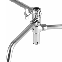 Xlite Turtle Base C Stand Silver with Arm & 2 Grip Heads