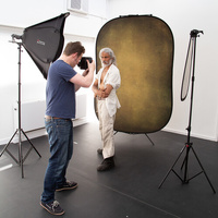Manfrotto LL LB5705 Vintage Reversible Collapsible Background - 5x7' - Tobacco/Olive