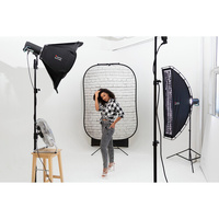 Manfrotto LL LB5707 Collapsible Background - Painted White Brick/Gray Brick, 5 x 7'