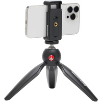 Manfrotto MKPIXICLMII-BK PIXI Smart Mini Tripod with Phone Clamp - Black