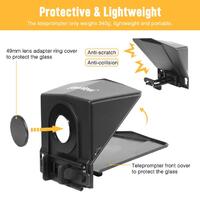 Desview T2 Broadcast Teleprompter compatible with smartphone, tablet for Mirrorless and DSLR shooting