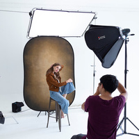 Manfrotto LL LB5705 Vintage Reversible Collapsible Background - 5x7' - Tobacco/Olive