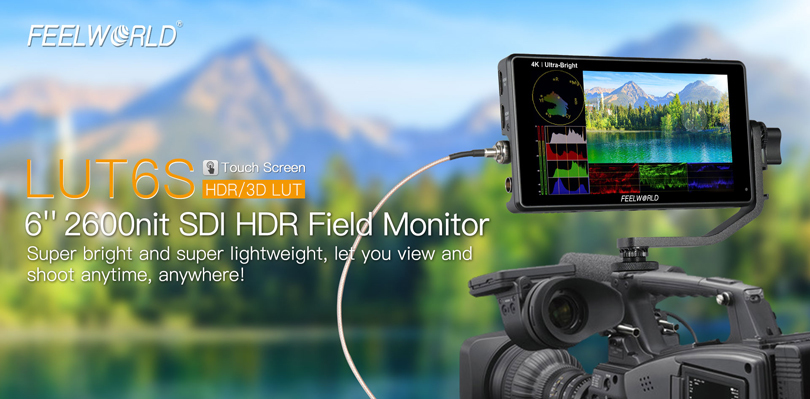 FeelWorld LUT6S 6inch 4K HDMI/3G-SDI Touchscreen Monitor  - Image1