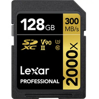 Lexar Pro 128GB 2000x SDXC Card 300Mbs UHSII V90