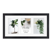 Profile Deluxe Black 20x40cm Photo Frame - 3x 10x15cm Photos