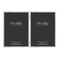 Profile Habitat Silver Metal Photo Frame - 2x 5x7"