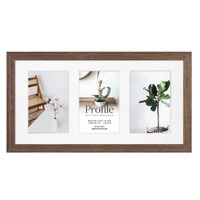 Profile Deluxe Chestnut 20x40cm Photo Frame - 3x 10x15cm Photos