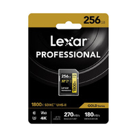 Lexar Professional 1800x 256GB SDXC UHS-II V60 GOLD Series Memory Card