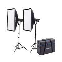 Nanlite FS200 Twin Kit 5600K Daylight LED Light and Stands (AC)