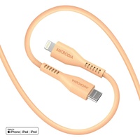 MICRODIA Fruitywire Liquid Silicon PD60W 1.3m USB-C to Lightning Cable - Peach