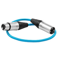 Kondor Blue 45cm Male XLR to Female XLR Audio Cable for On-Camera Mics - BLUE