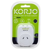 Korjo Plug Adaptor with USB A+C for Japan