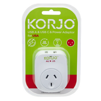 Korjo Plug Adaptor with USB A+C for US