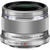 Olympus M.Zuiko 25mm f/1.8 Micro Four Thirds Lens - Silver