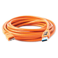Tether Tools TetherPro USB 3.0 SuperSpeed Micro-B Cable 4.6m - Hi-Vis Orange
