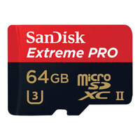 SanDisk 64GB Extreme Pro UHS-II microSDXC Memory Card with Adapter