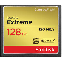 SanDisk Extreme 128GB Compact Flash 120MB/s Memory Card - No Packaging