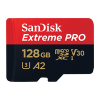 SanDisk Extreme Pro 128GB microSDXC UHS-I 170MB/s Memory Card with Adapter - V30