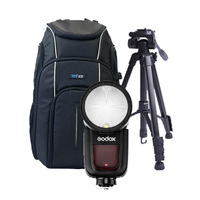 Godox V1 TTL Flash Bundle with ATF Musketeer Tripod and Sully Backpack - Oly/Pana