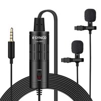 Synco Audio Dual Lavalier Omnidirectional Condenser Microphones Lav-S6D
