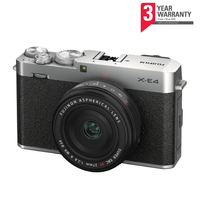 Fujifilm X-E4 Camera with XF 27mm F2.8 R WR Lens - Silver