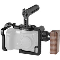 CAMVATE Full Cage Rig Kit with Wooden Left-Side Handgrip for Panasonic GH5 Camera