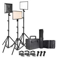 Nanlite Lumipad 25 Soft LED Panel 3 Kit with NP-F Batteries, NP-F Chargers, Lighting Stands, Grids and Hard Case