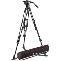 Manfrotto MVK612TWINGA 612 Nitrotech Fluid Video Head and Aluminum Twin Leg Tripod with Ground Spreader