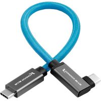Kondor Blue USB C to USB C High Speed Cable for SSD Recording - Right Angle - 30cm