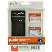Jupio NB13L Single Charger Kit - includes 2 x Canon NB-13L 1050mAh Batteries + USB Single Charger