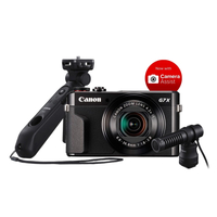 Canon G7 X II Camera Vlogging Kit Includes Microphone + Tripod with Remote