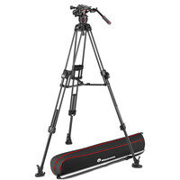 Manfrotto 608 Nitrotech Fluid Head with 645 Fast Twin Carbon Fiber Tripod System and Bag
