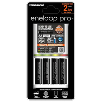 Panasonic Eneloop 4 Cell Quick Charger + 4 x Eneloop AA Pro Batteries - K-KJ55HCC4TA