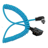 Kondor Blue Coiled D-Tap to Locking DC 2.1mm Right Angle Cable (Blue)