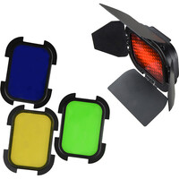 Godox Barndoor Kit with 4 Colour Gels for AD200 Speedlight Head