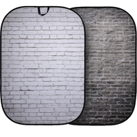 Manfrotto LL LB5707 Collapsible Background - Painted White Brick/Gray Brick, 5 x 7'